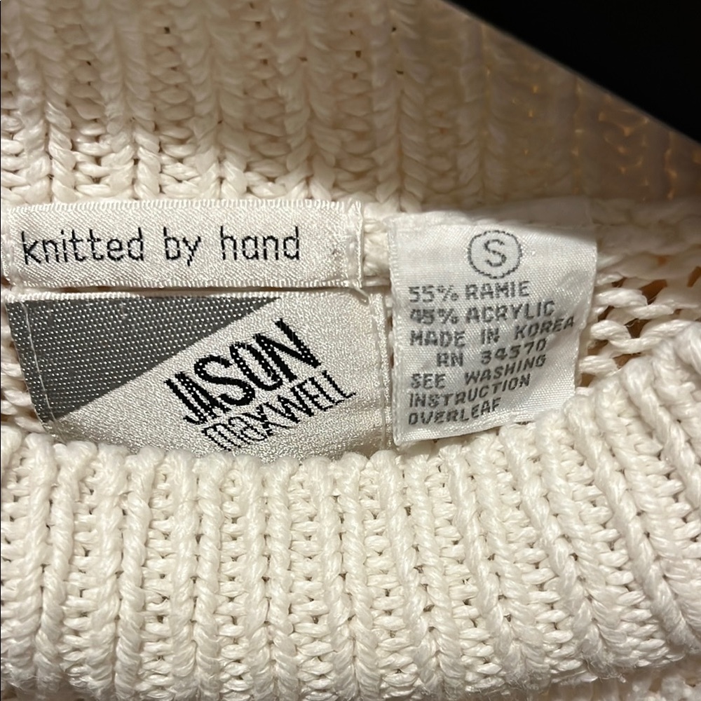 Jason Maxwell Cream Floral Knit Sweater - Picture 2 of 9
